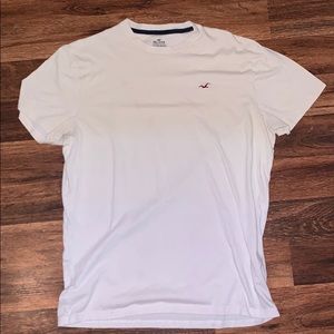 Holliser Mens Used White & Cream Fade T-Shirt L